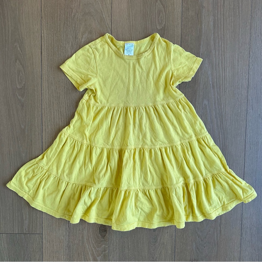 City Threads Yellow Tiered Ruffled Sundress